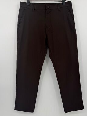 Rhone Pants Men 32x33 Brown Commuter Slim Fit FlatFront Lightweight Golf Stretch